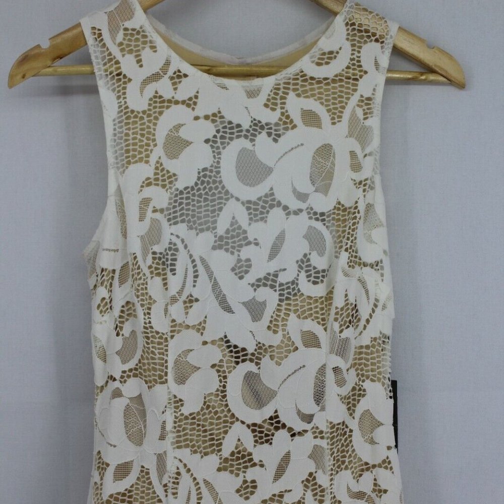 Issue New York Sheer Embroidered Lace Maxi Dress Gown Small Ivory $318 wedding - Picture 7 of 11